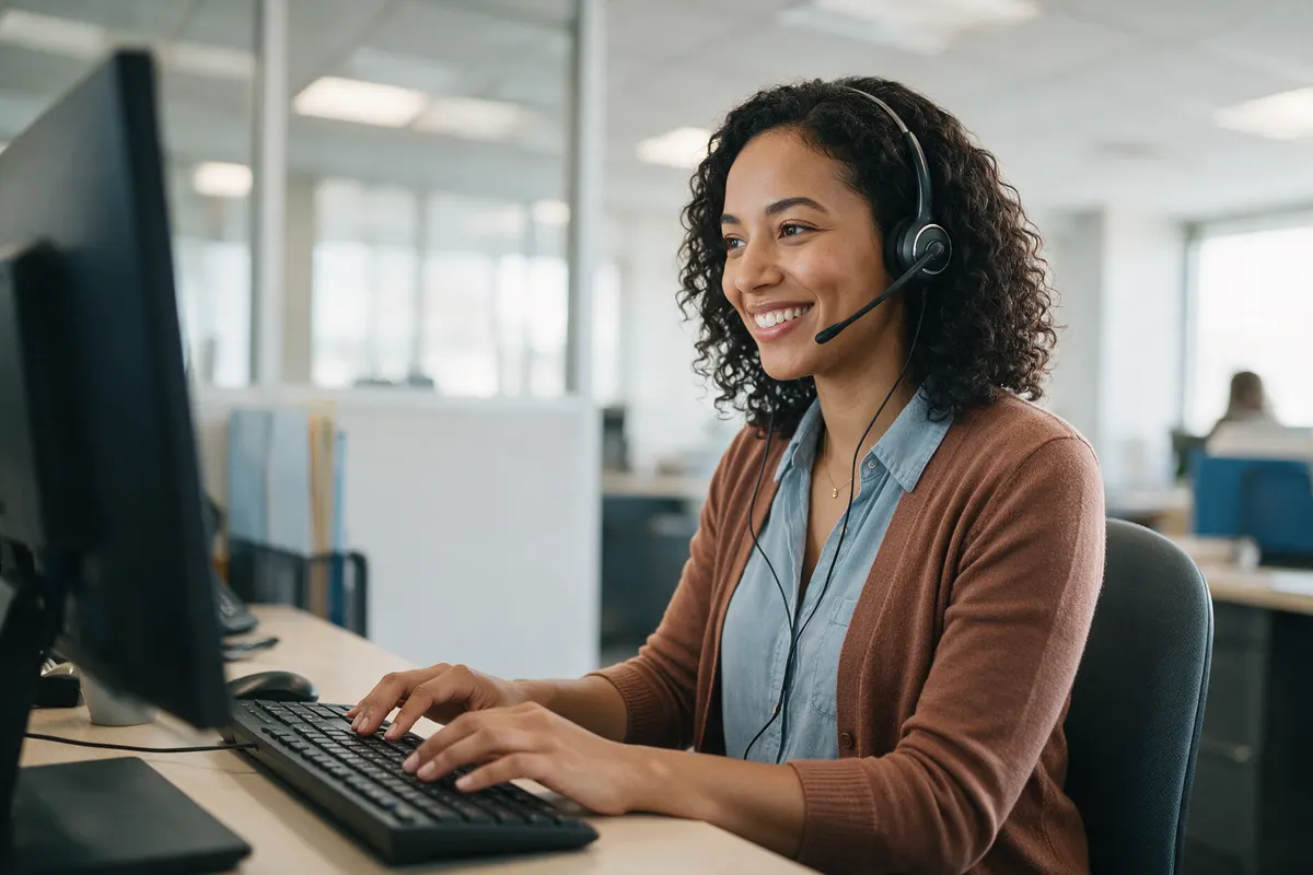 CertSimple customer service specialist wearing a headset