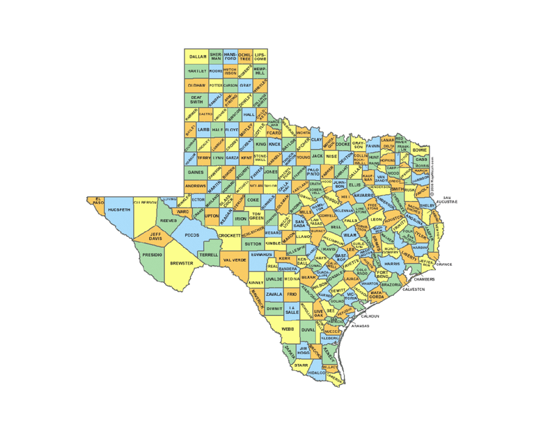 254 Counties of Texas