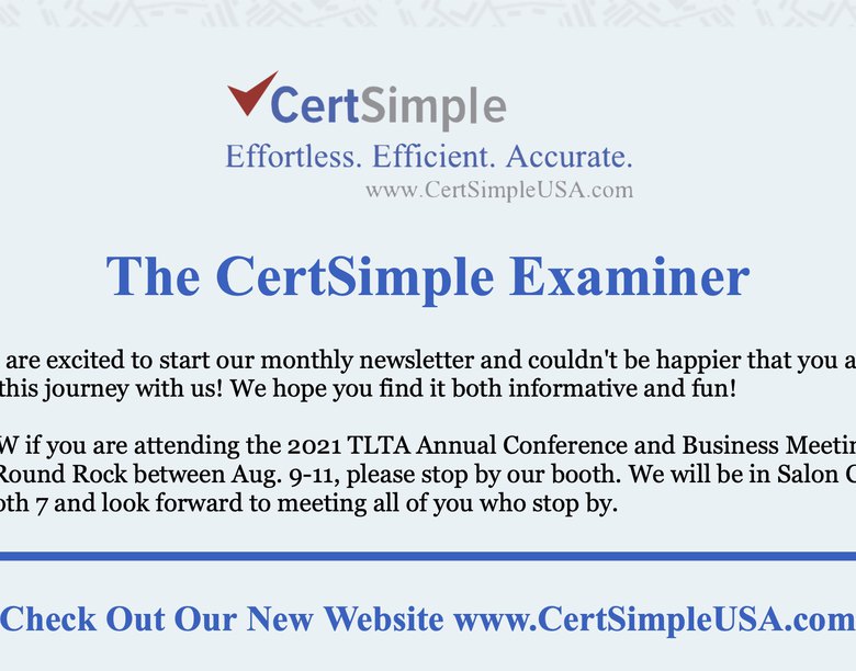 The CertSimple Examiner July 2021